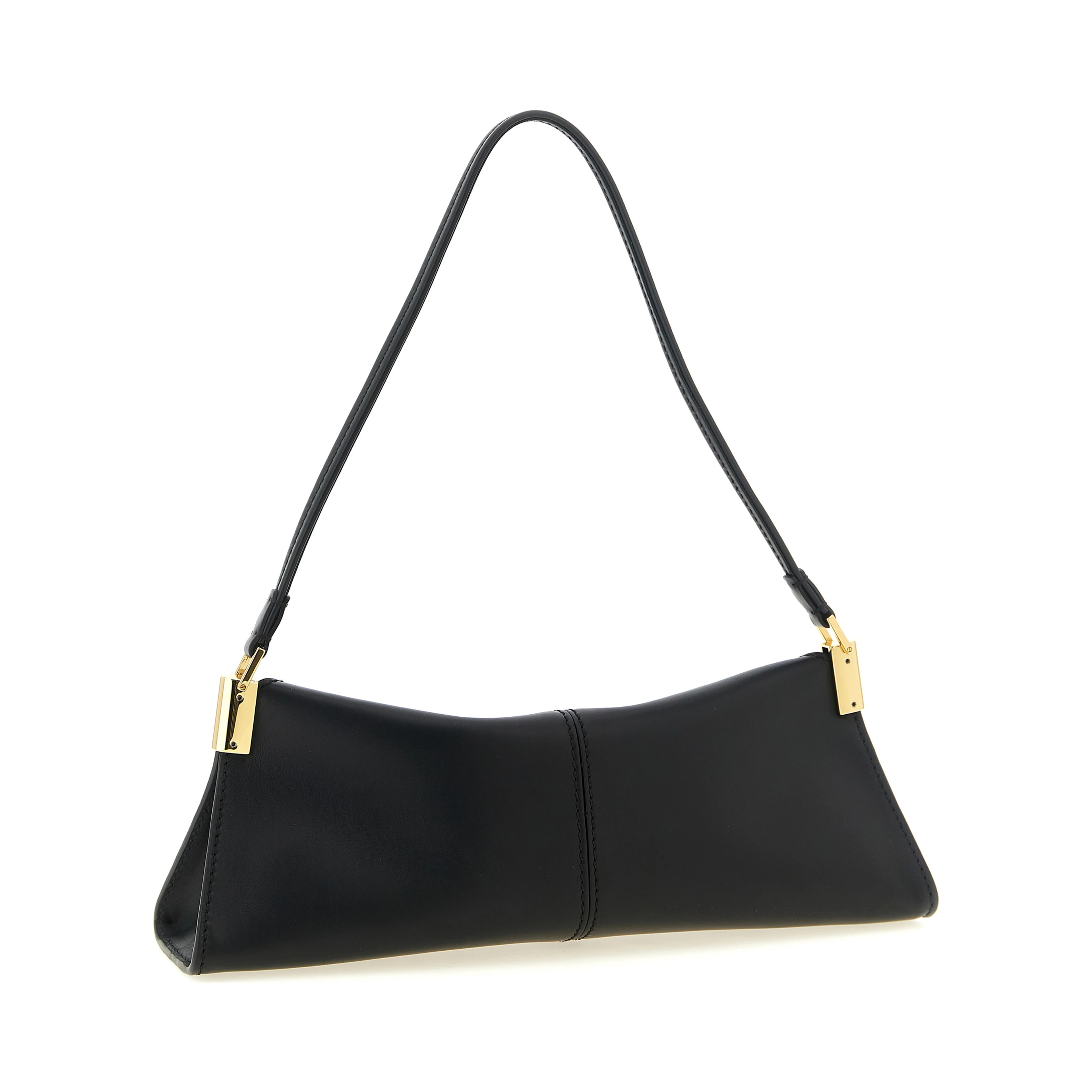 Black Calfskin Shoulder Bag