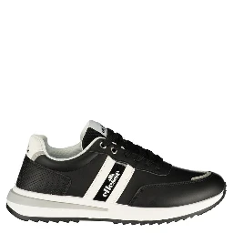 Black Polyurethane Men's Sneakers