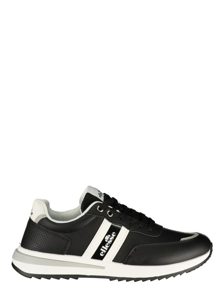 Black Polyurethane Men's Sneakers