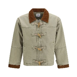 Bicolor Cotton Full-Length Jacket