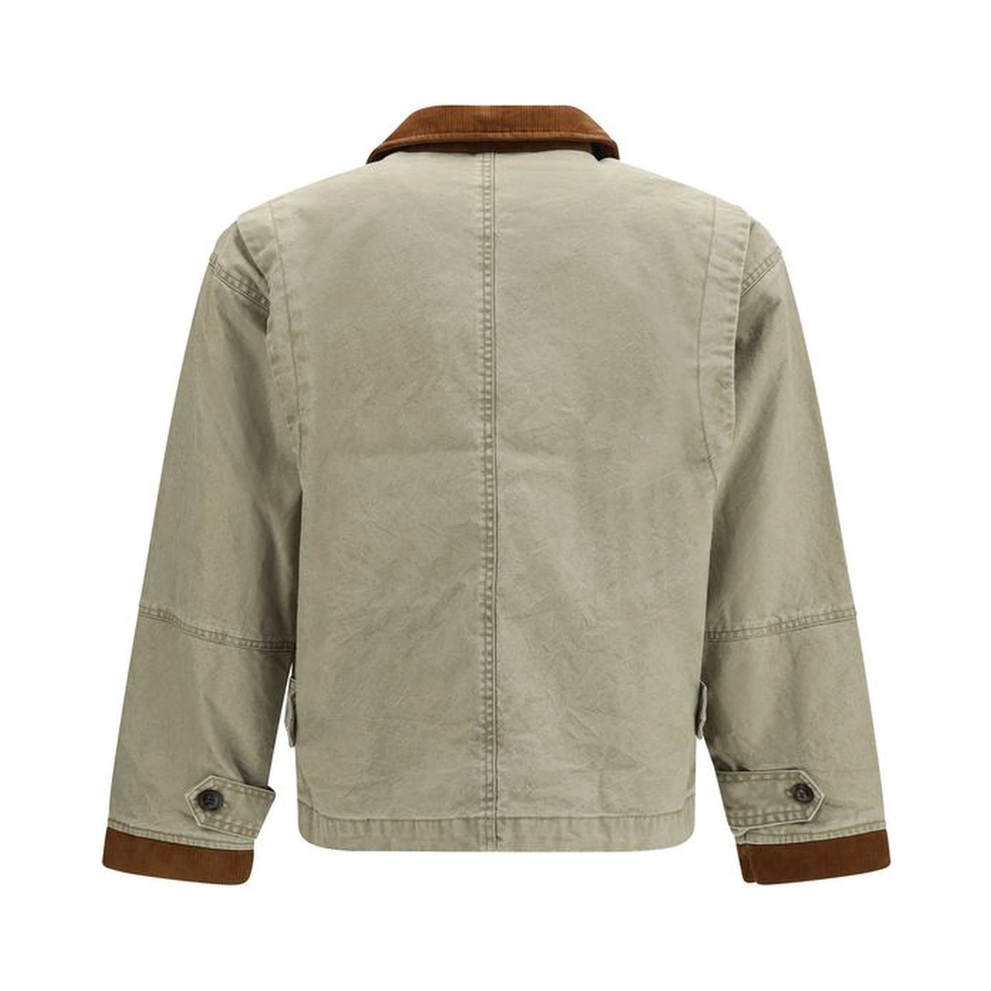 Bicolor Cotton Full-Length Jacket