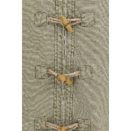 Bicolor Cotton Full-Length Jacket
