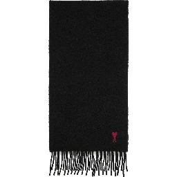 Black wool Ami de Coeur scarf