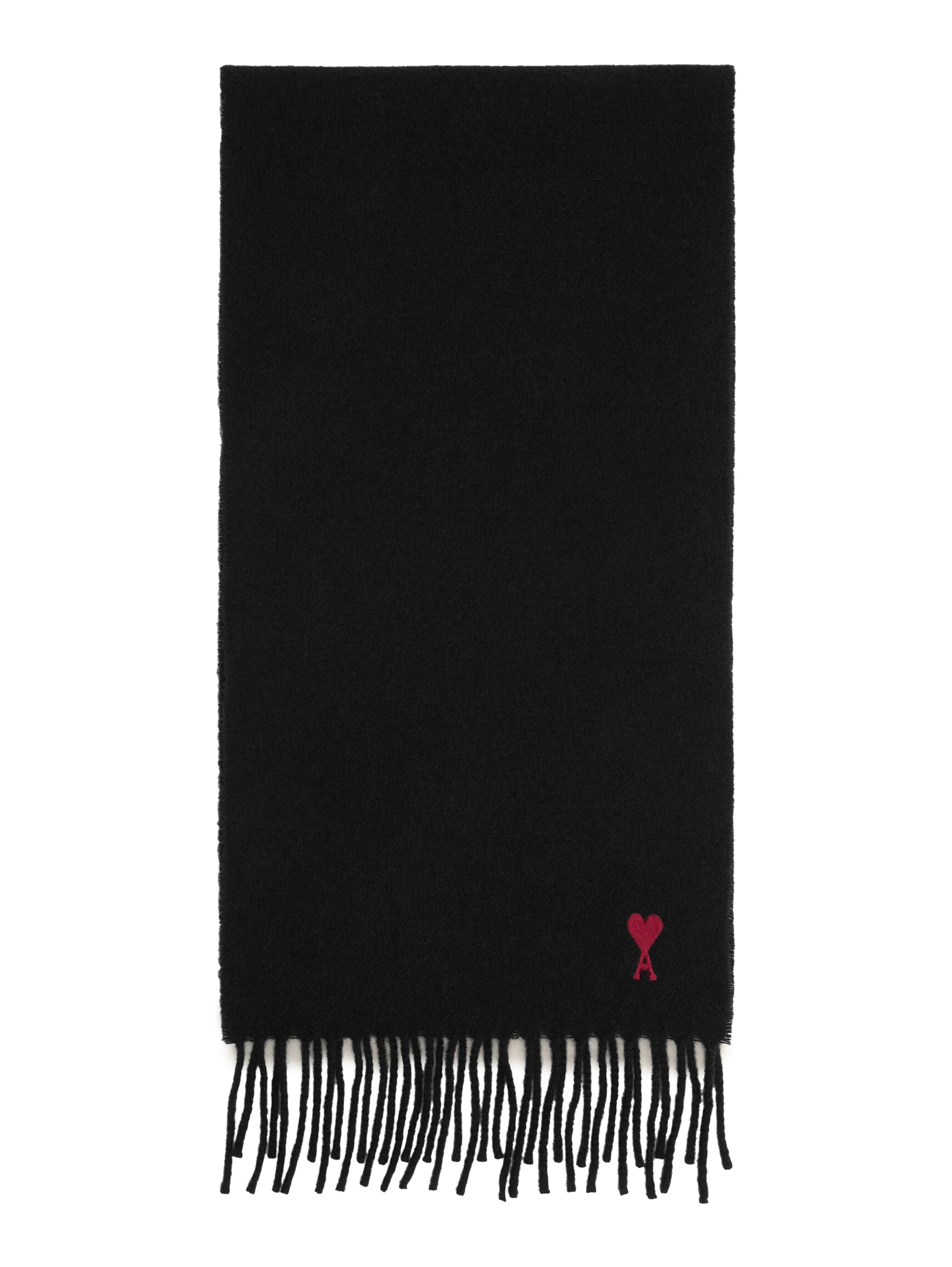 Black wool Ami de Coeur scarf