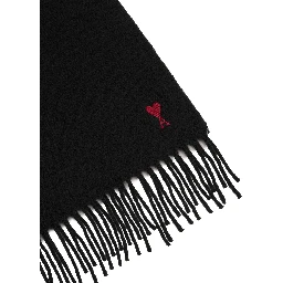 Black wool Ami de Coeur scarf