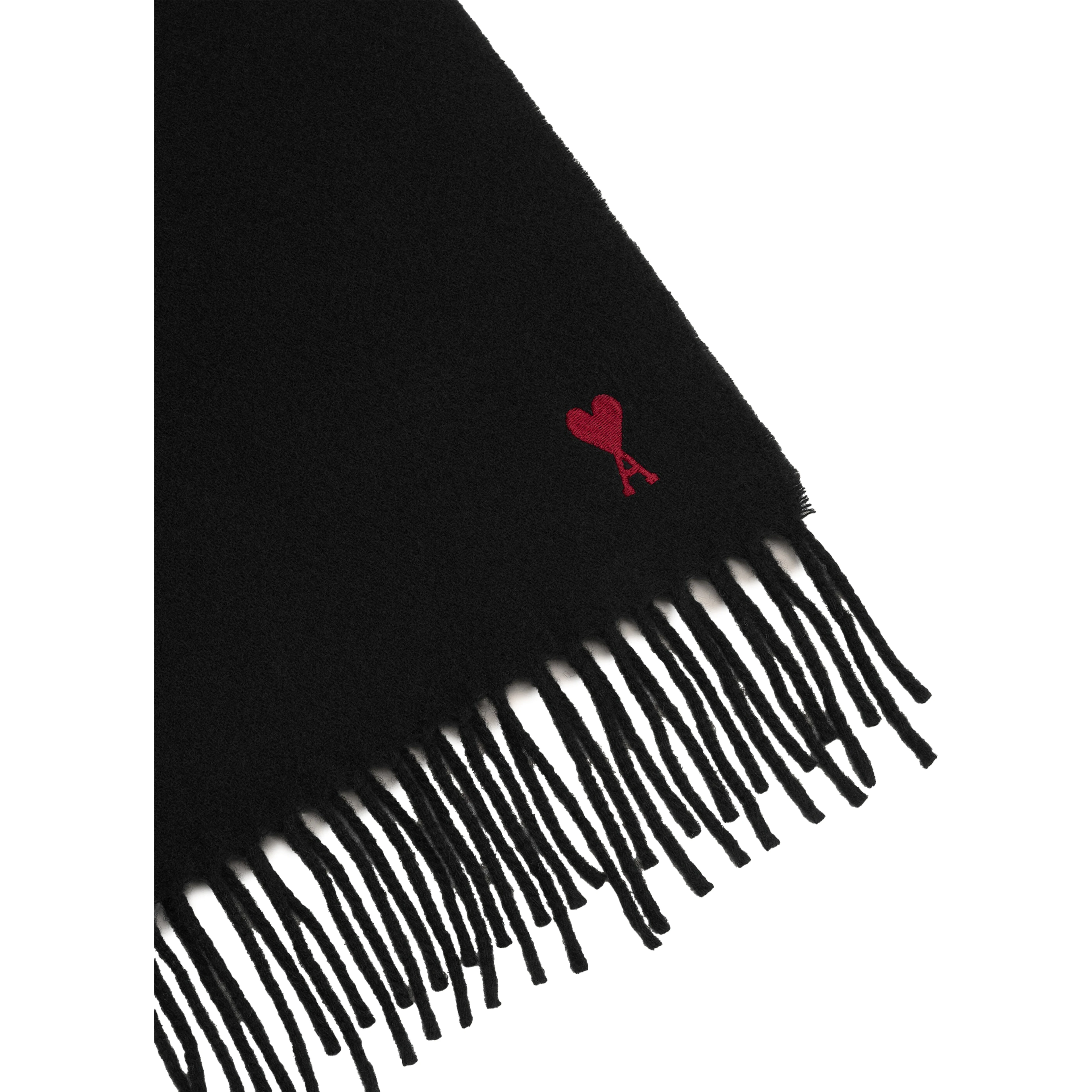 Black wool Ami de Coeur scarf