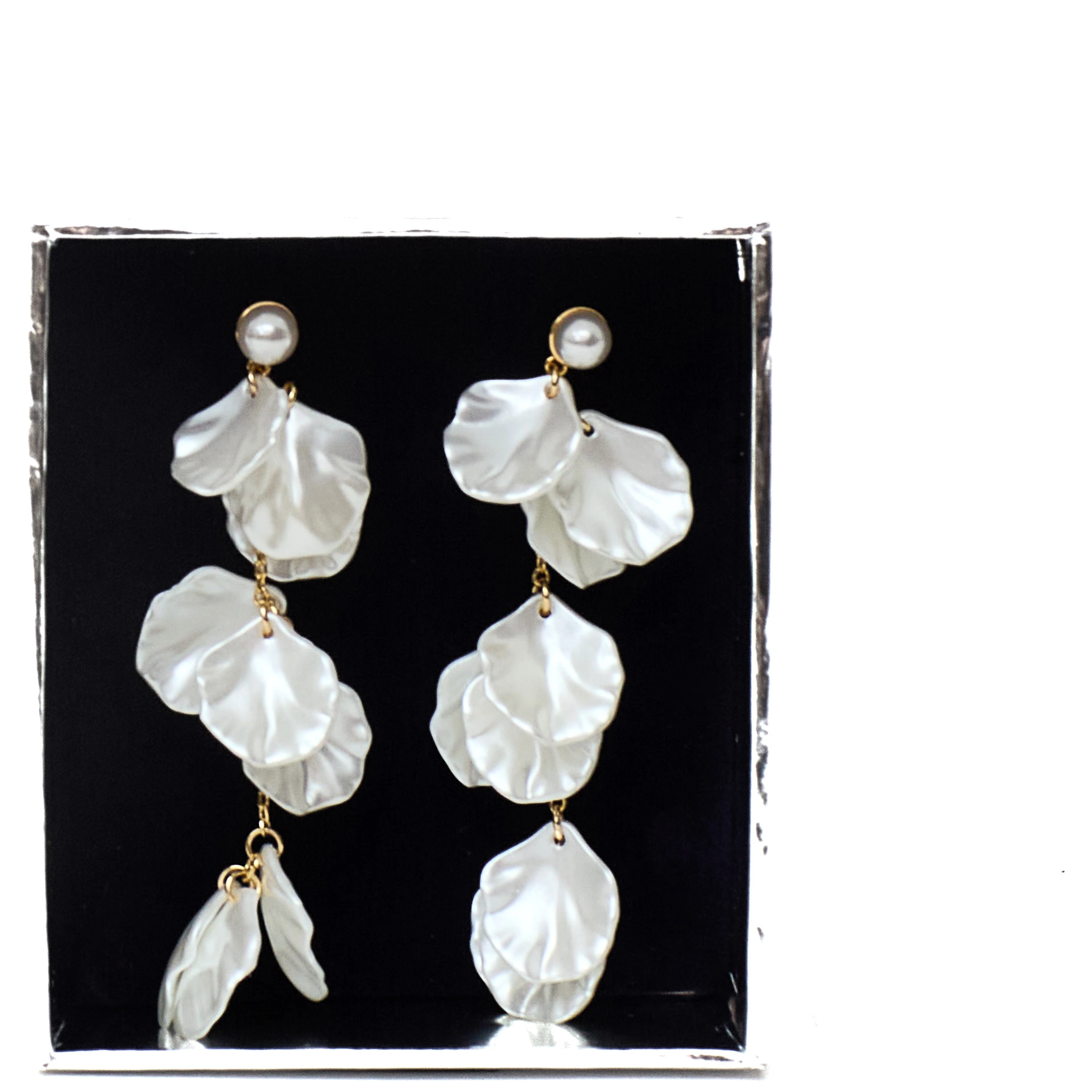 Pearl Petal Tiered Earrings