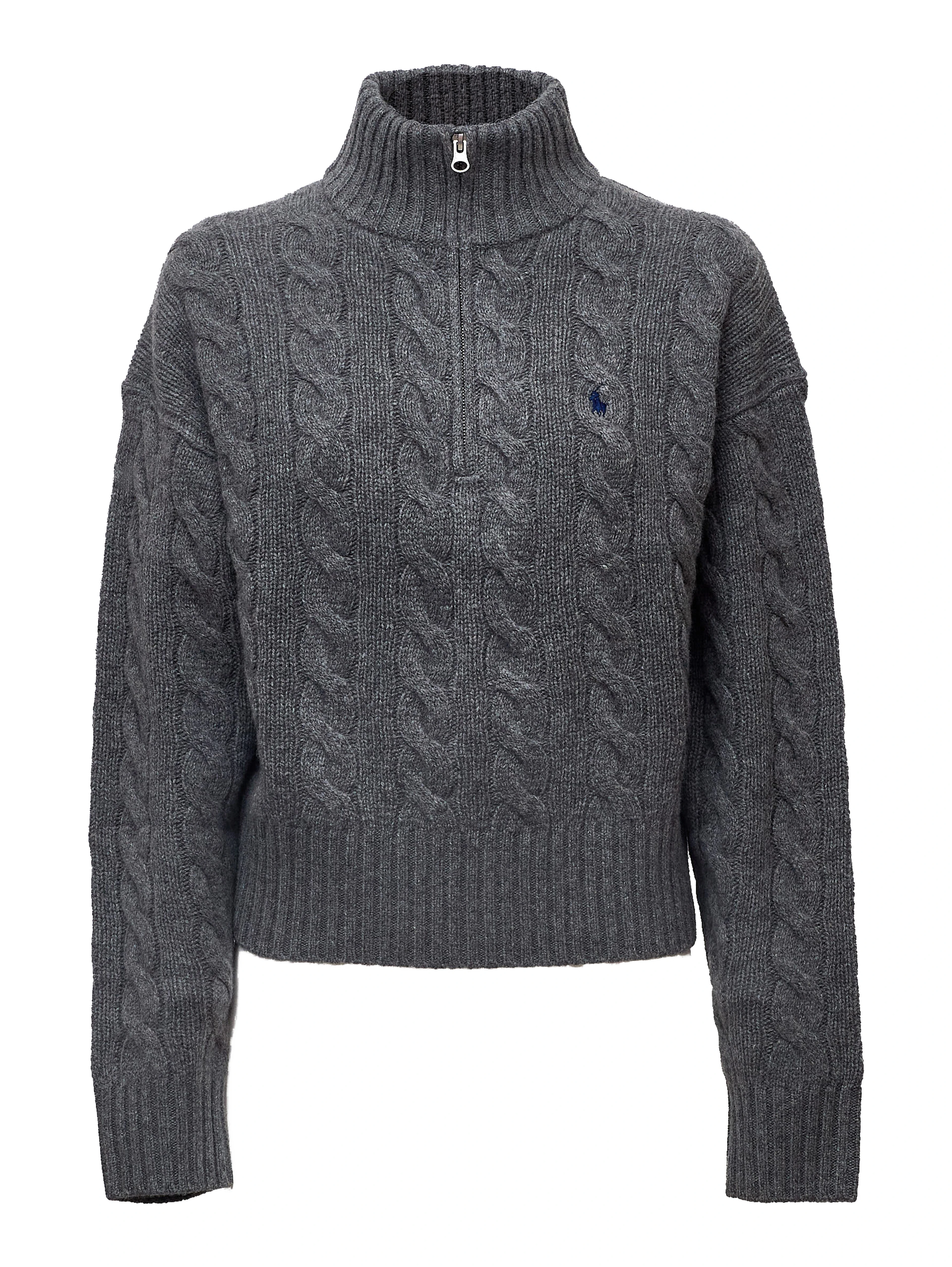 Cable Knit Half Zip Sweater