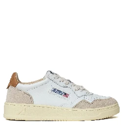 Sneakers Medalist Low In Pelle, Suede Bianco, Lion