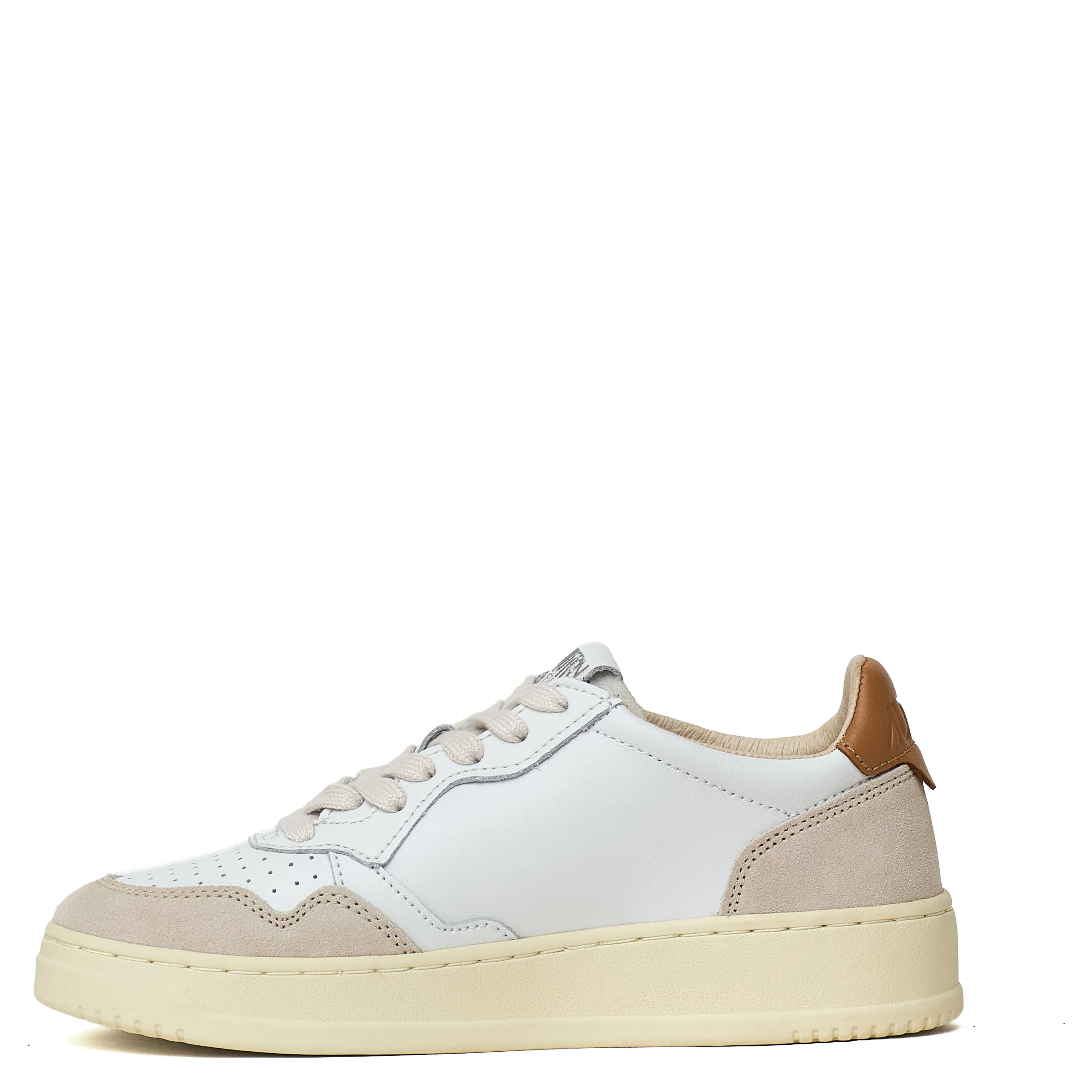 Sneakers Medalist Low In Pelle, Suede Bianco, Lion