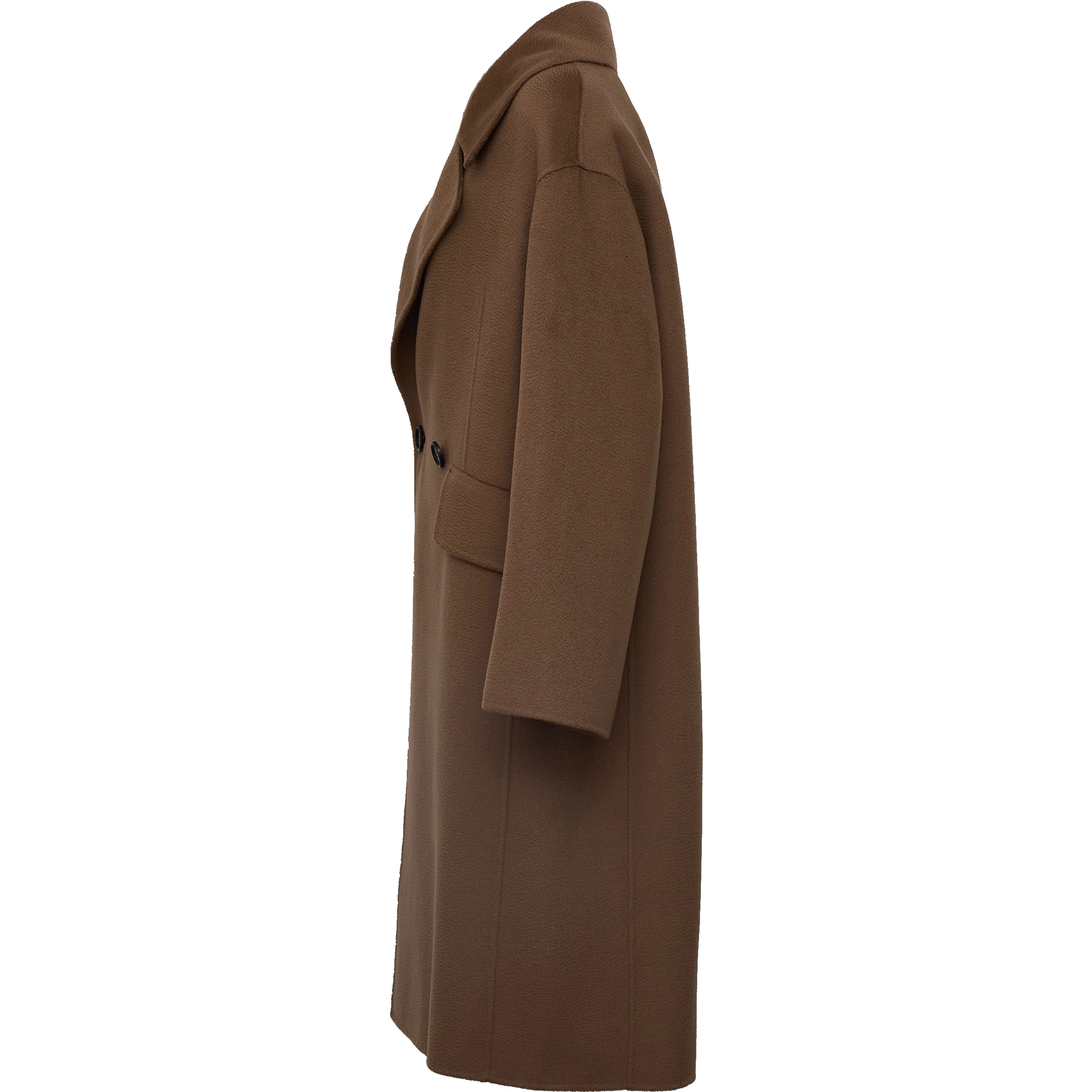 Cappotto Bruno In Lana, Cashmere Zibellinato