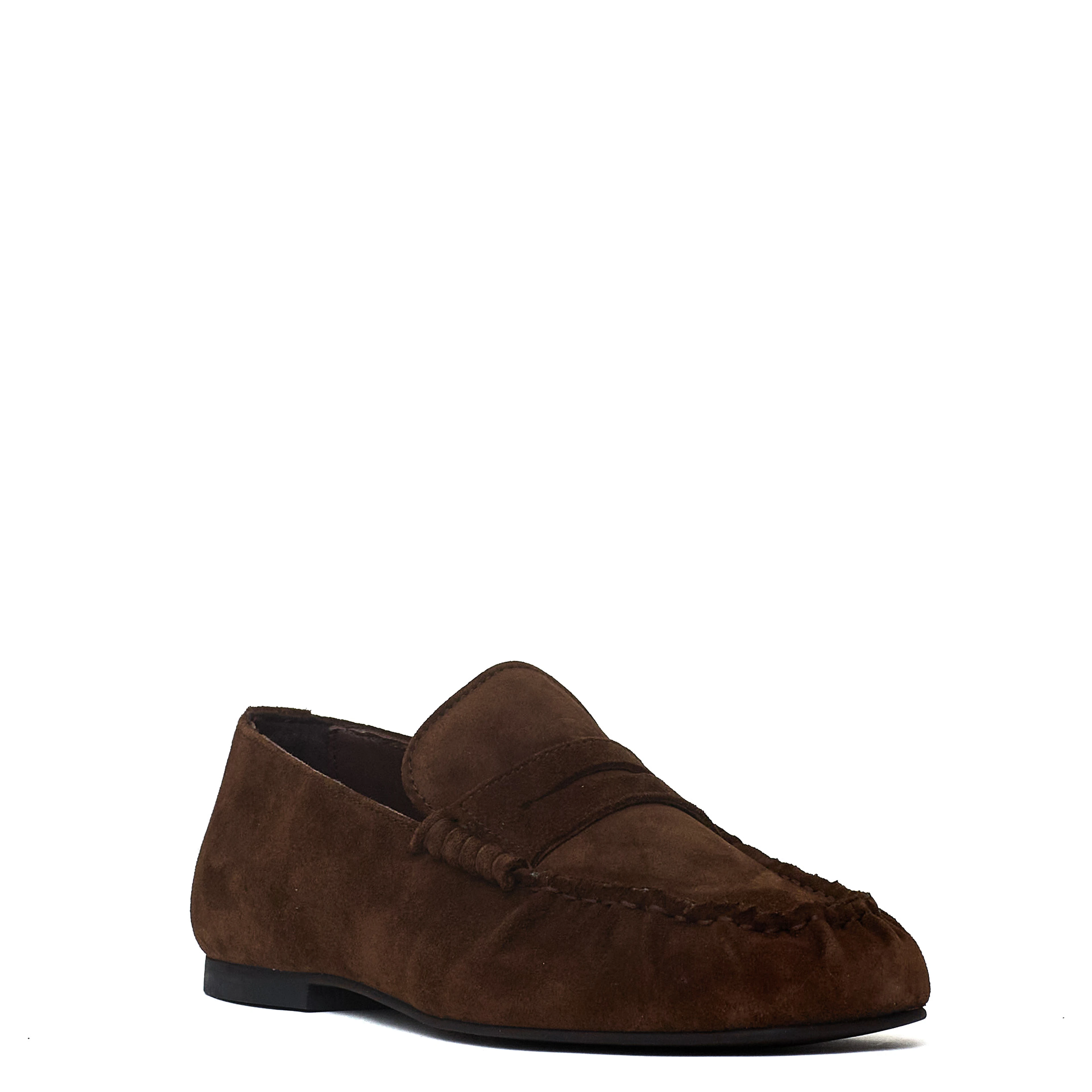 Aven Suede Brown Leather Loafers