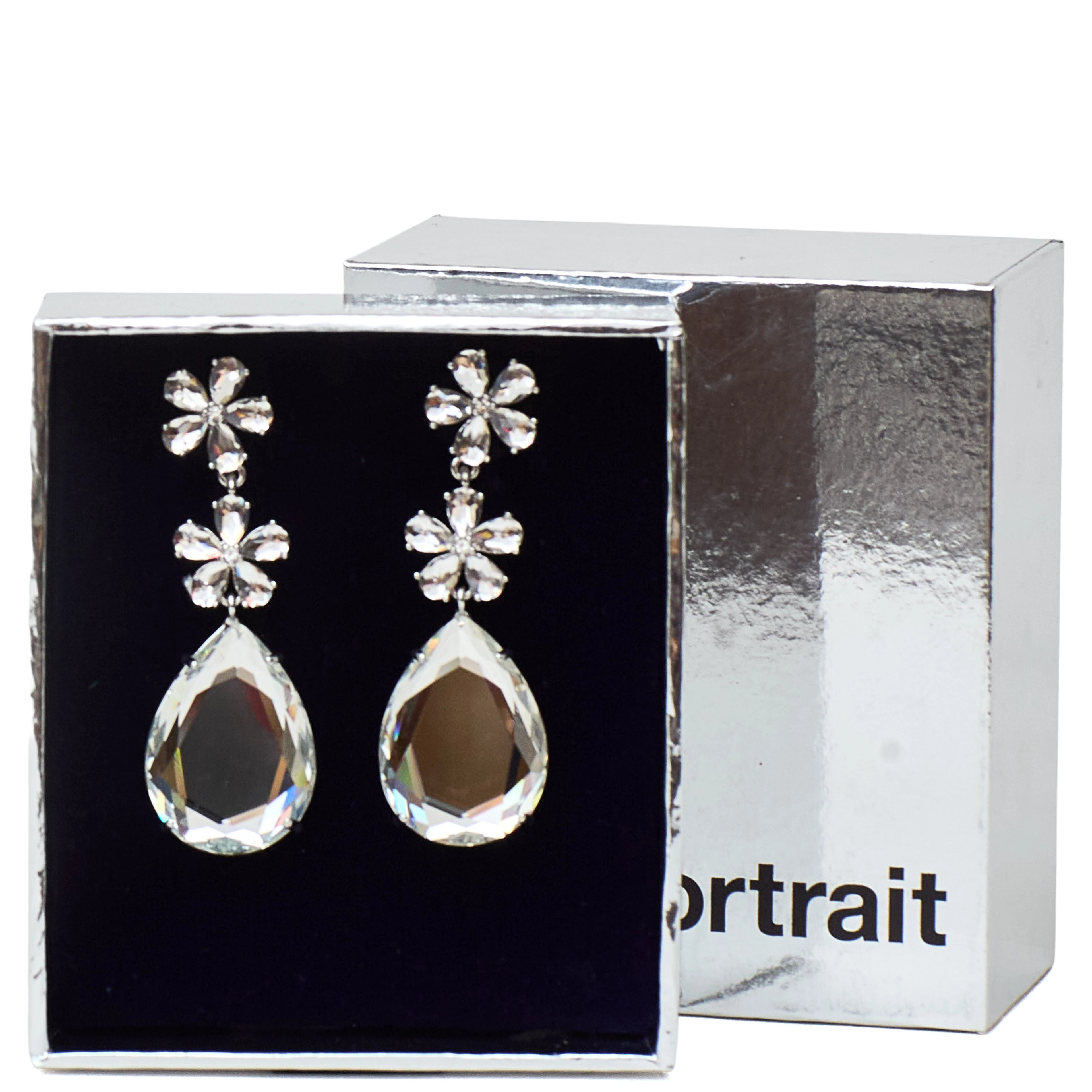 Crystal Flower Tiered Earrings