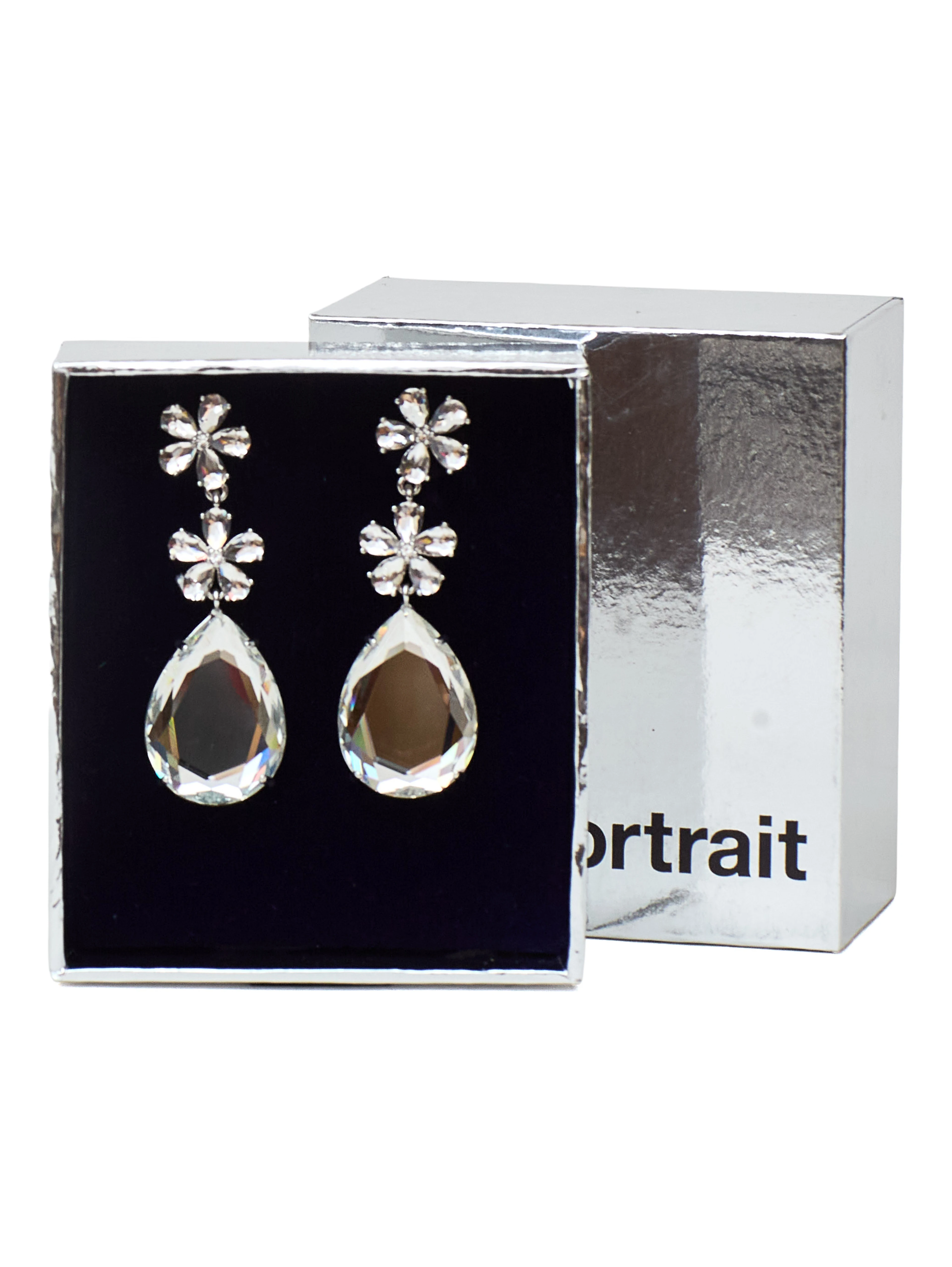 Crystal Flower Tiered Earrings