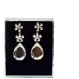 Crystal Flower Tiered Earrings