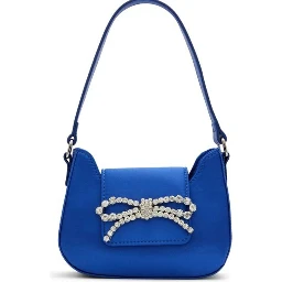 Blue Polyester Handbag