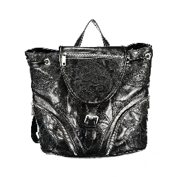 Black Polyurethane Women's Backpack