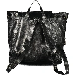 Black Polyurethane Women's Backpack