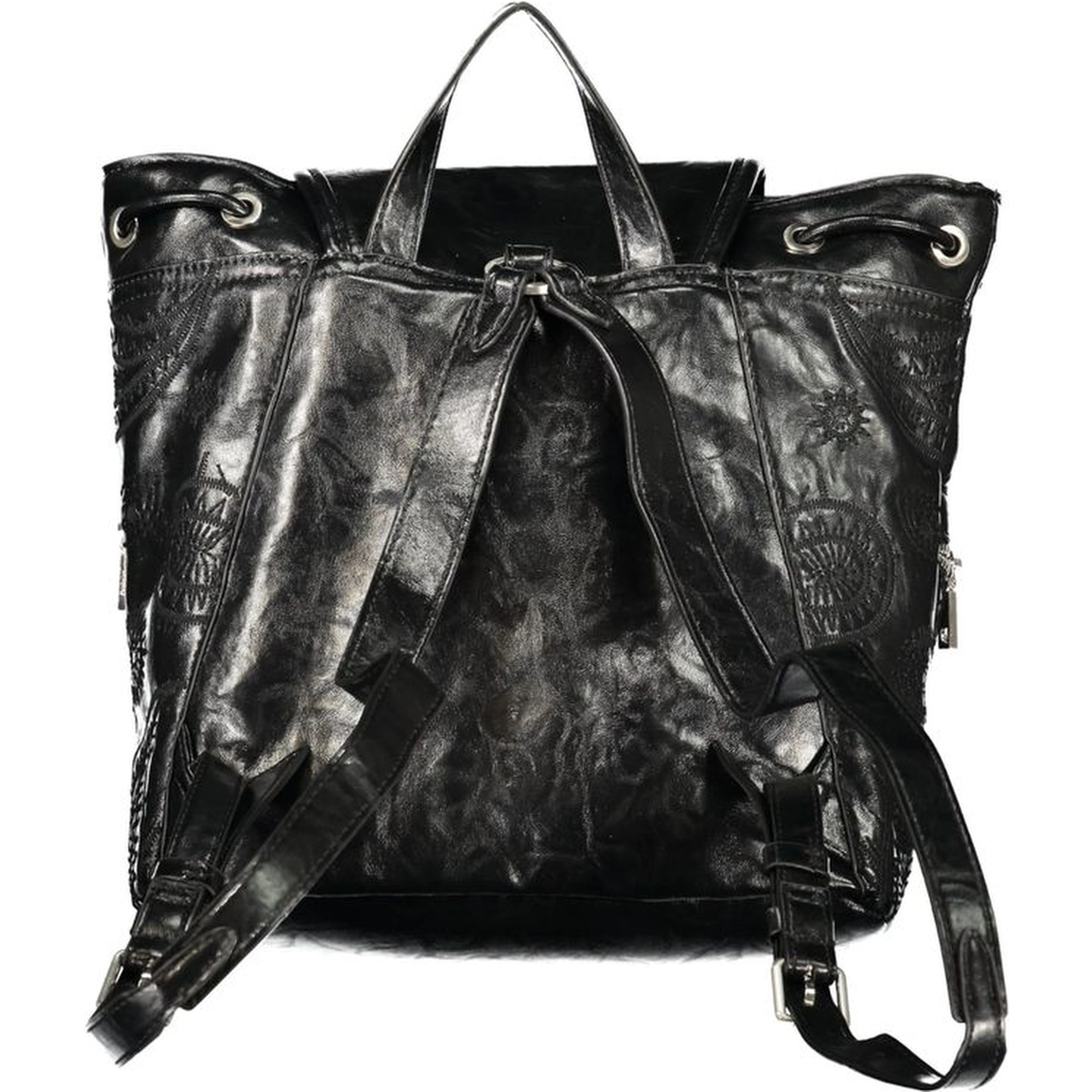 Black Polyurethane Women's Backpack