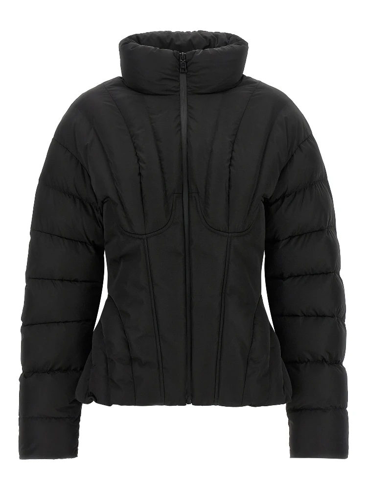 Black Polyester Full-Length Jacket