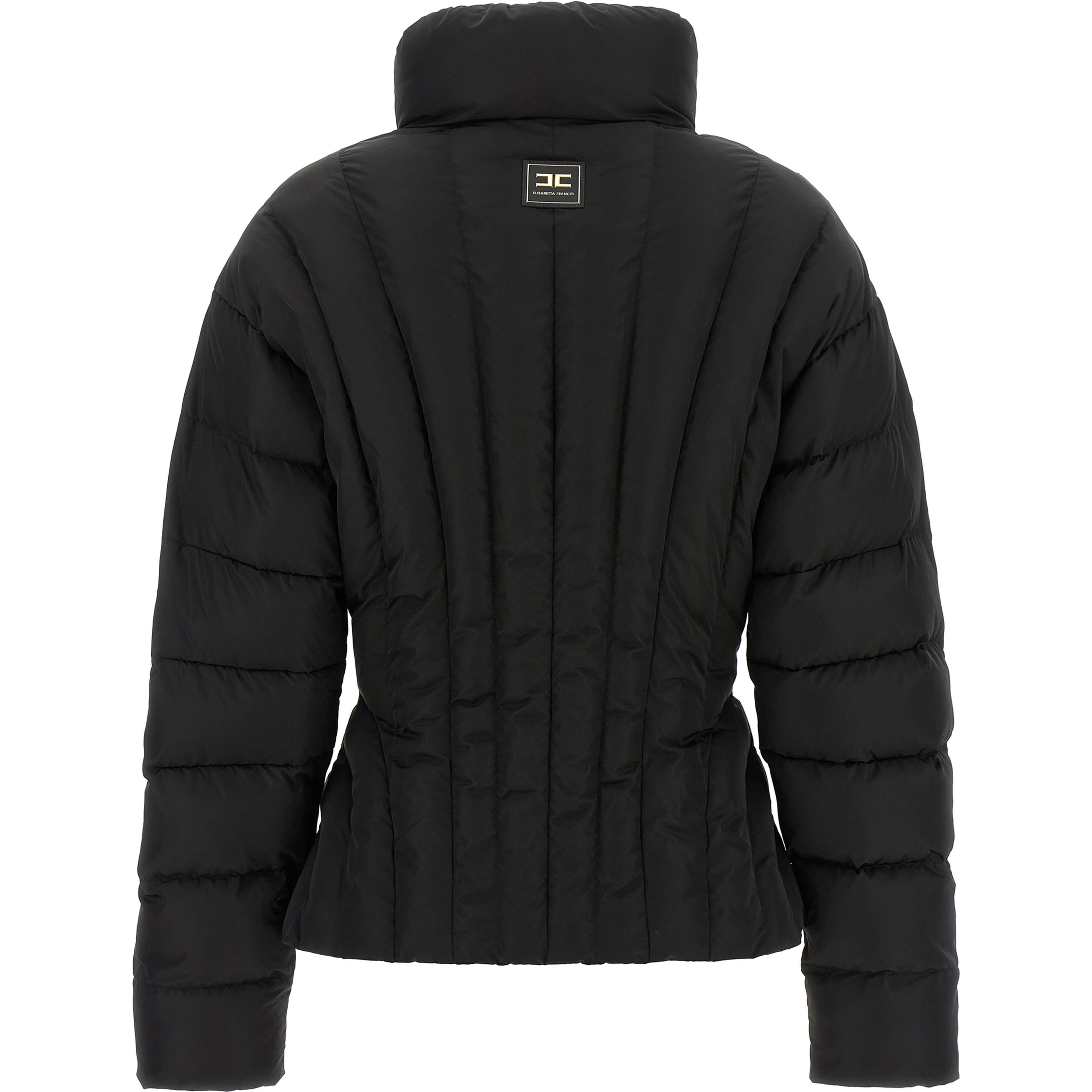 Black Polyester Full-Length Jacket
