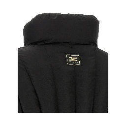 Black Polyester Full-Length Jacket