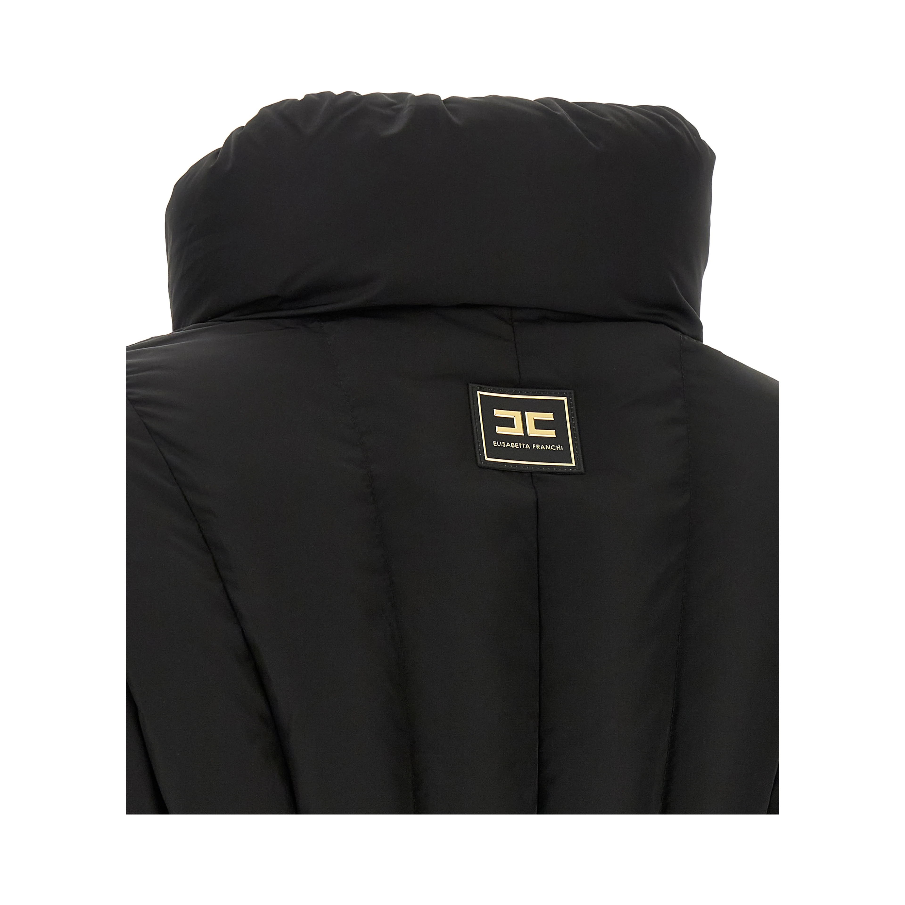 Black Polyester Full-Length Jacket