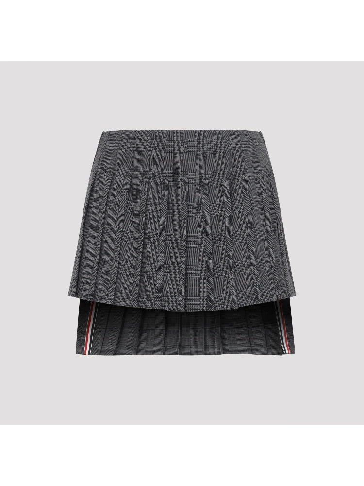 Thom Browne Low Rise Mini Narrow Pleated Skirt
