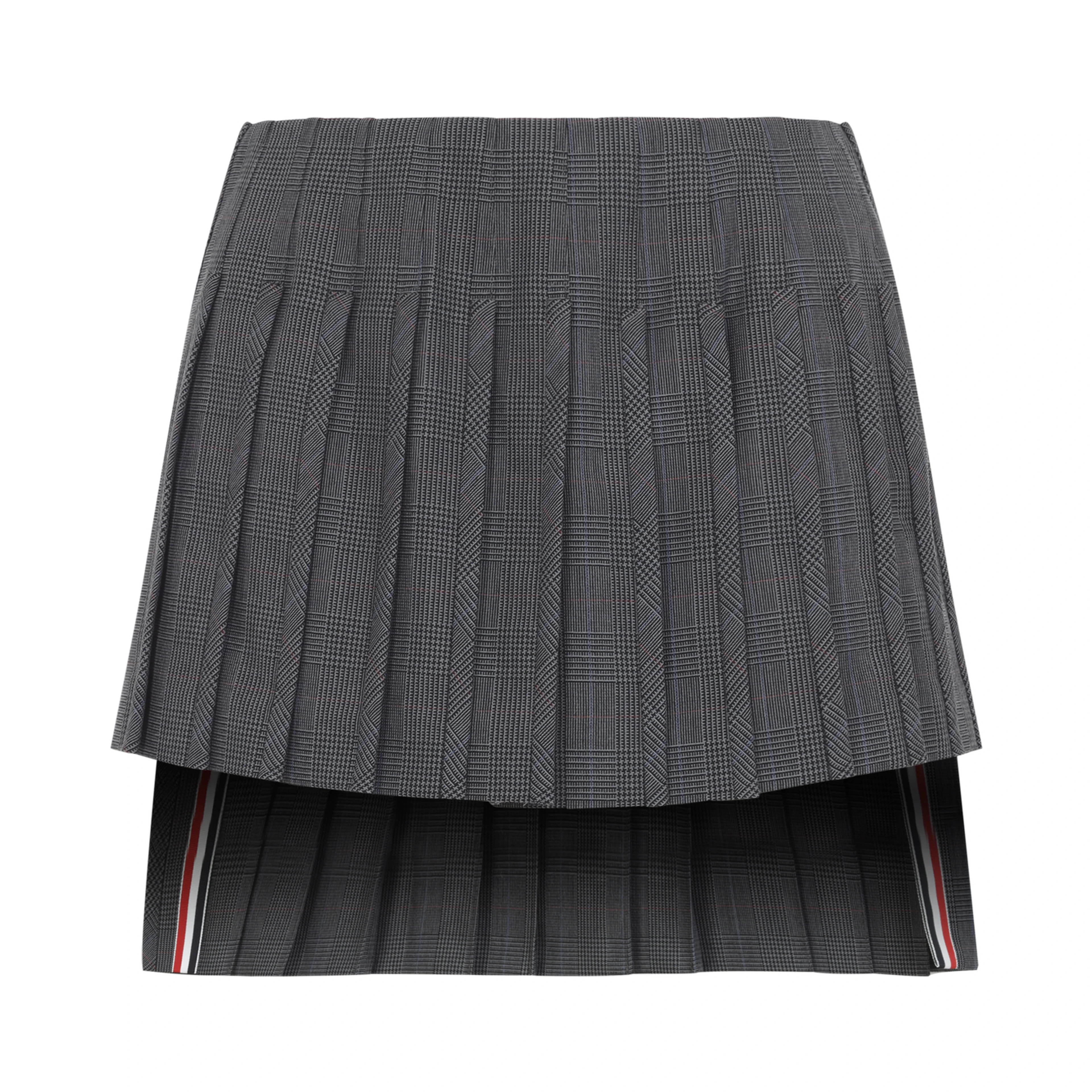 Thom Browne Low Rise Mini Narrow Pleated Skirt
