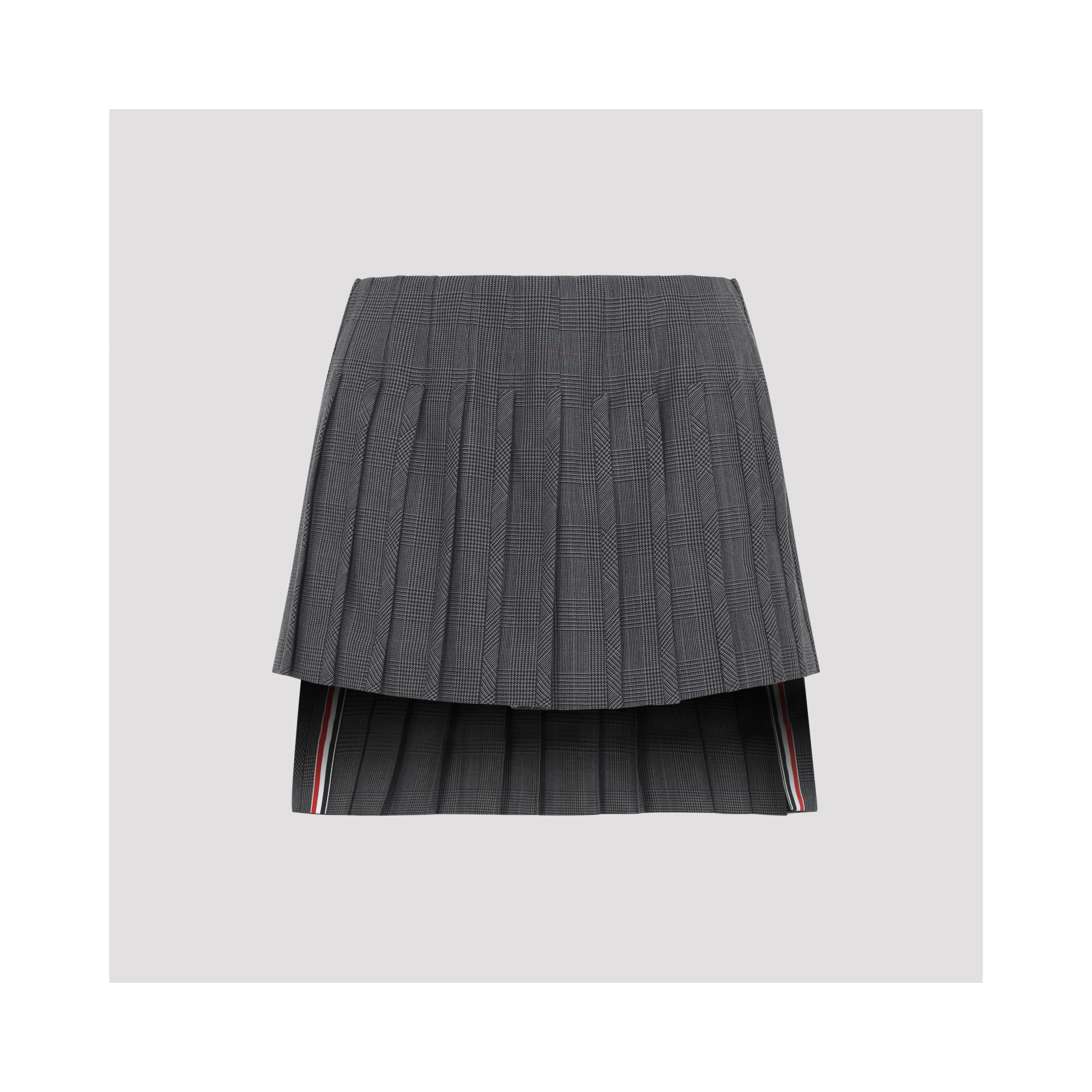 Thom Browne Low Rise Mini Narrow Pleated Skirt
