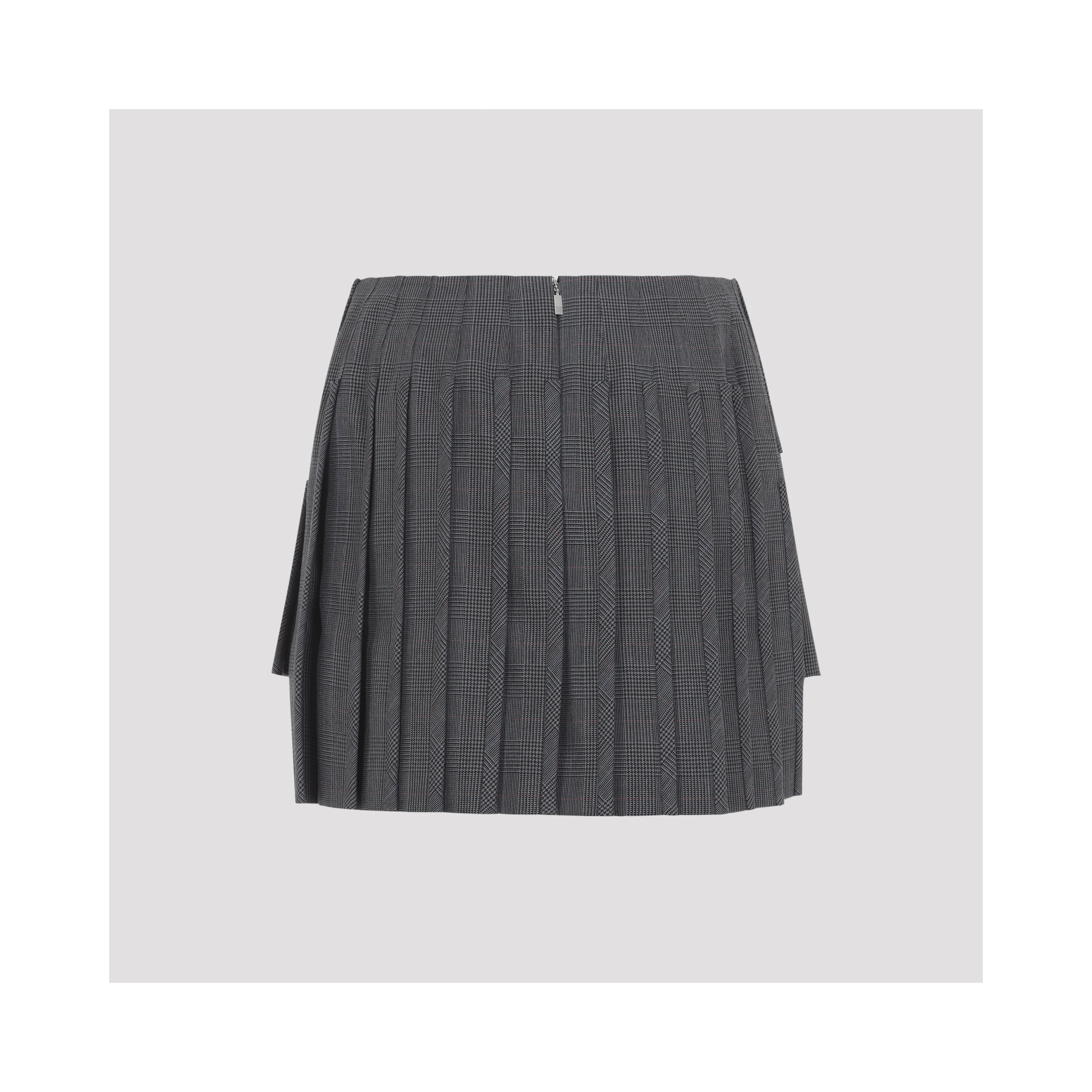 Thom Browne Low Rise Mini Narrow Pleated Skirt