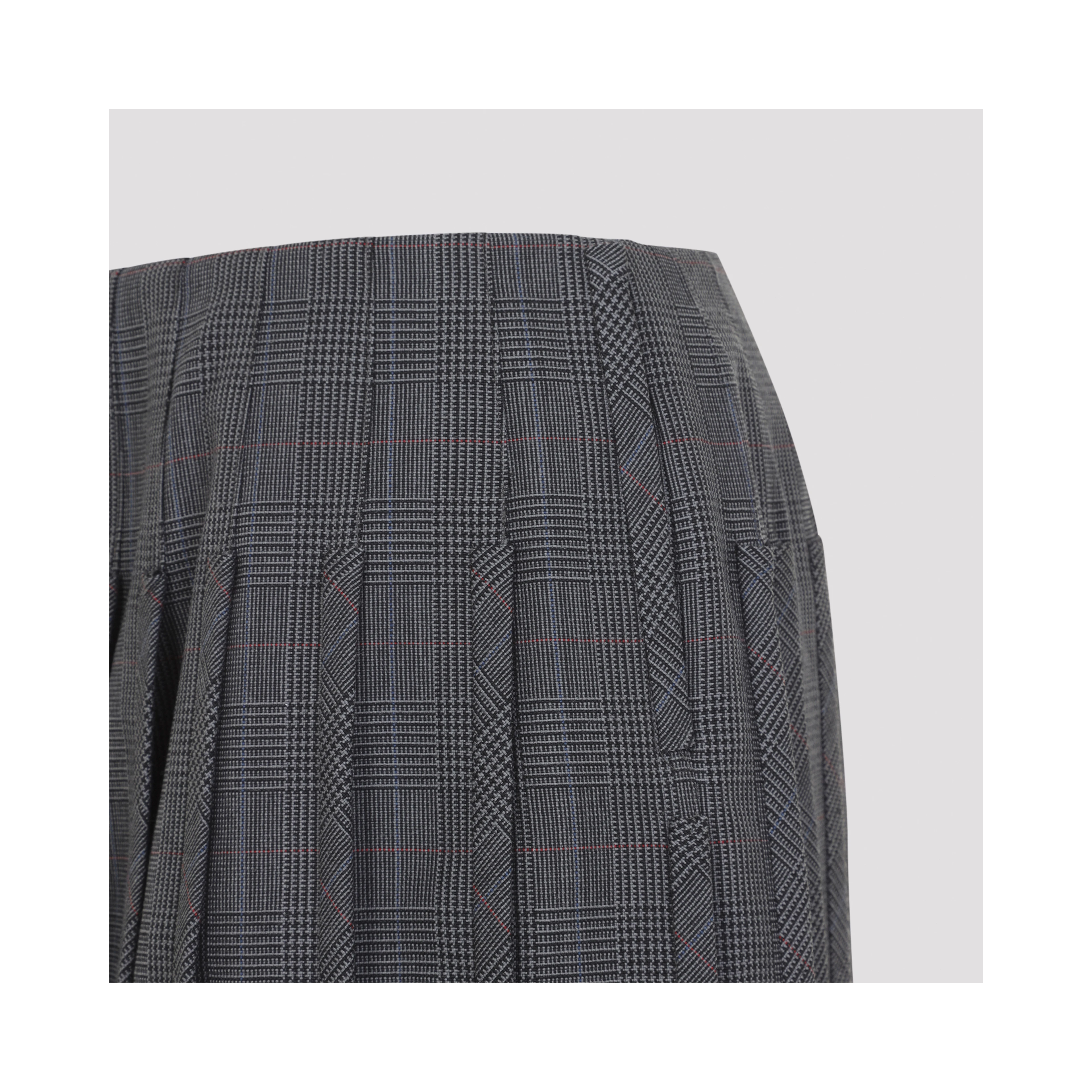 Thom Browne Low Rise Mini Narrow Pleated Skirt
