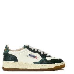 Sneakers Medalist Low In Pelle, Stampa Cocco Marshmallow, Verde