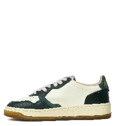 Sneakers Medalist Low In Pelle, Stampa Cocco Marshmallow, Verde