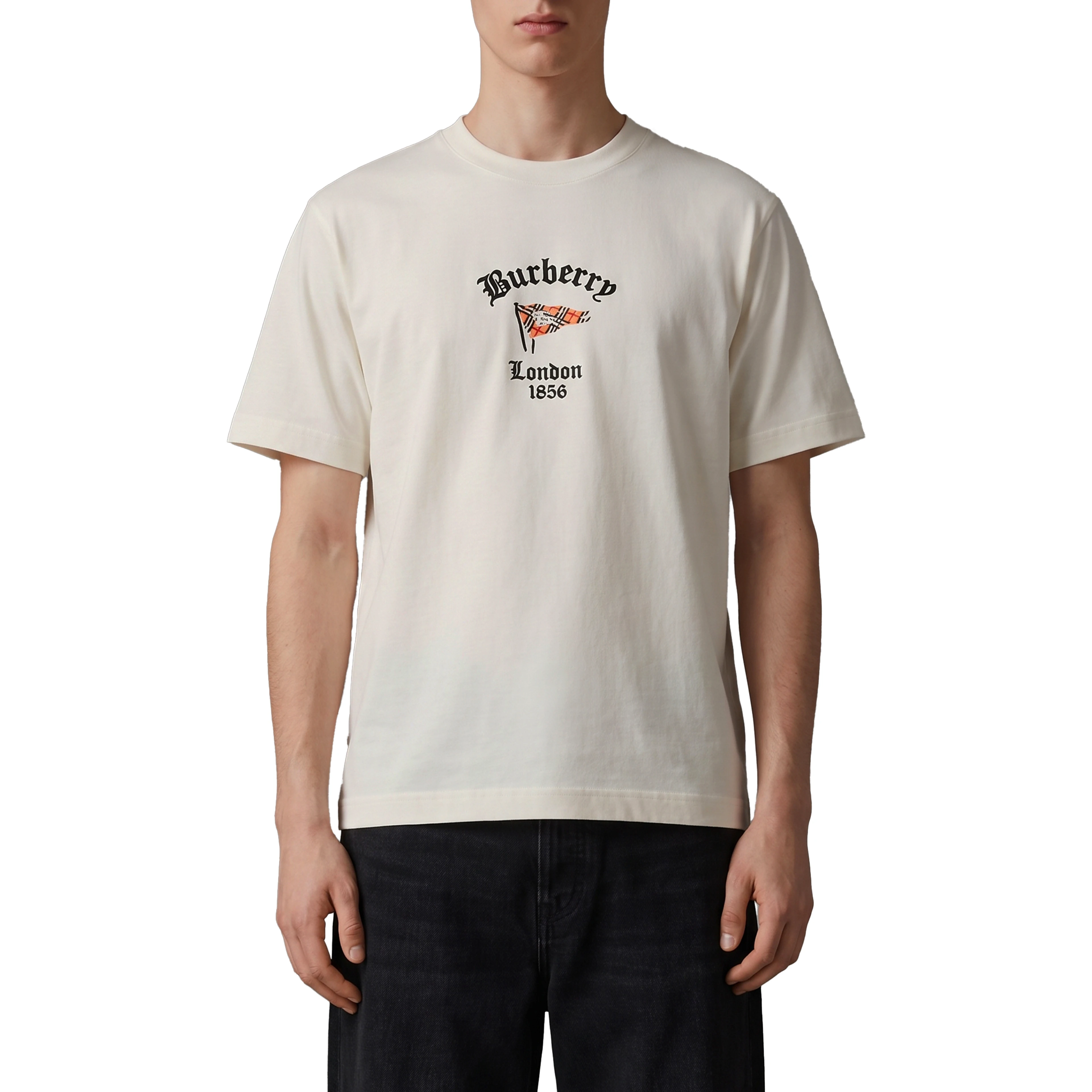 Cotton T-shirt with Check flag