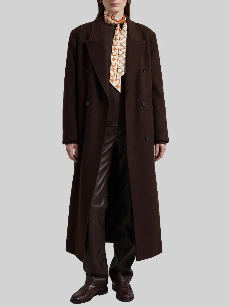 Dark brown Gala double-breasted coat
