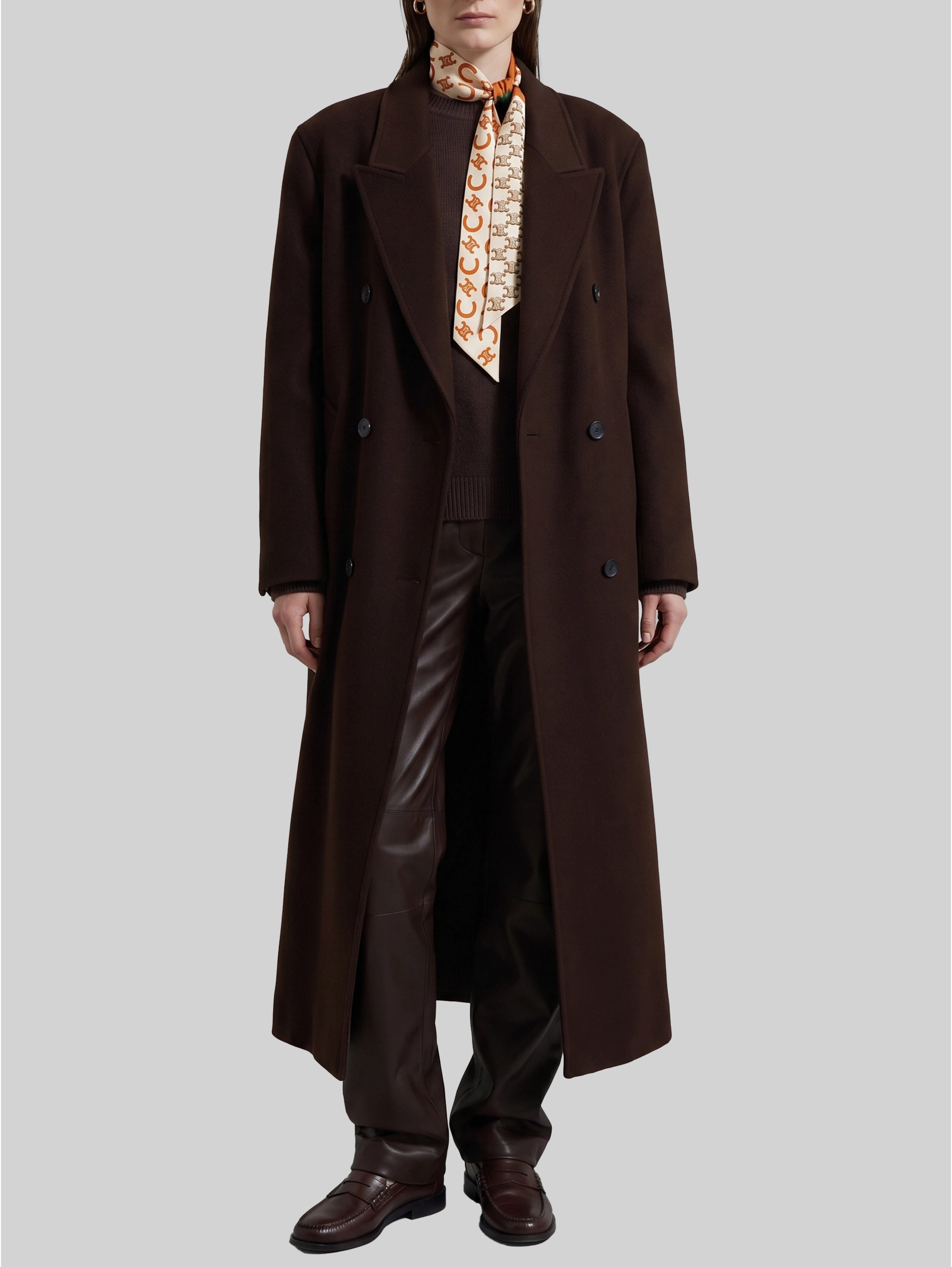 Dark brown Gala double-breasted coat