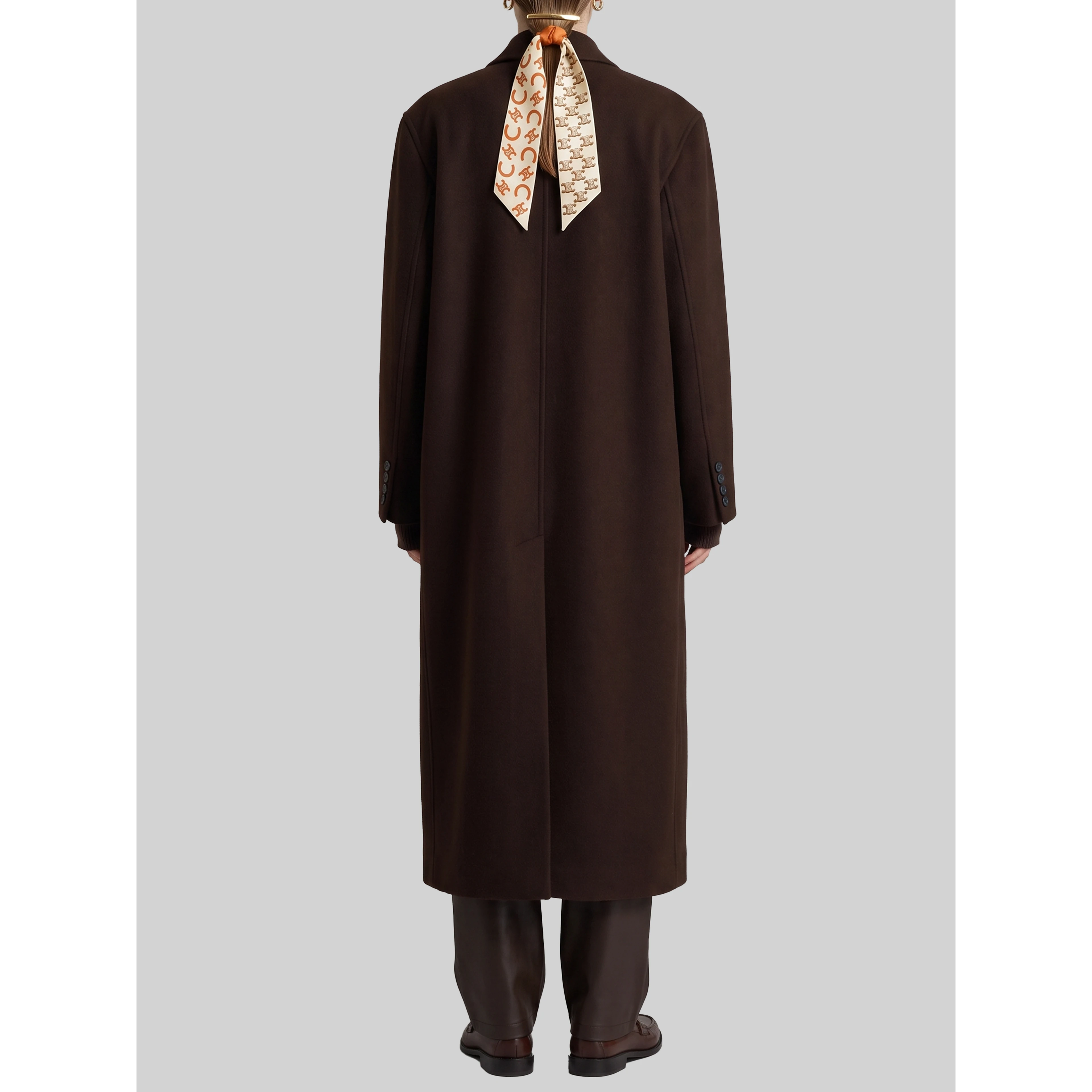 Dark brown Gala double-breasted coat
