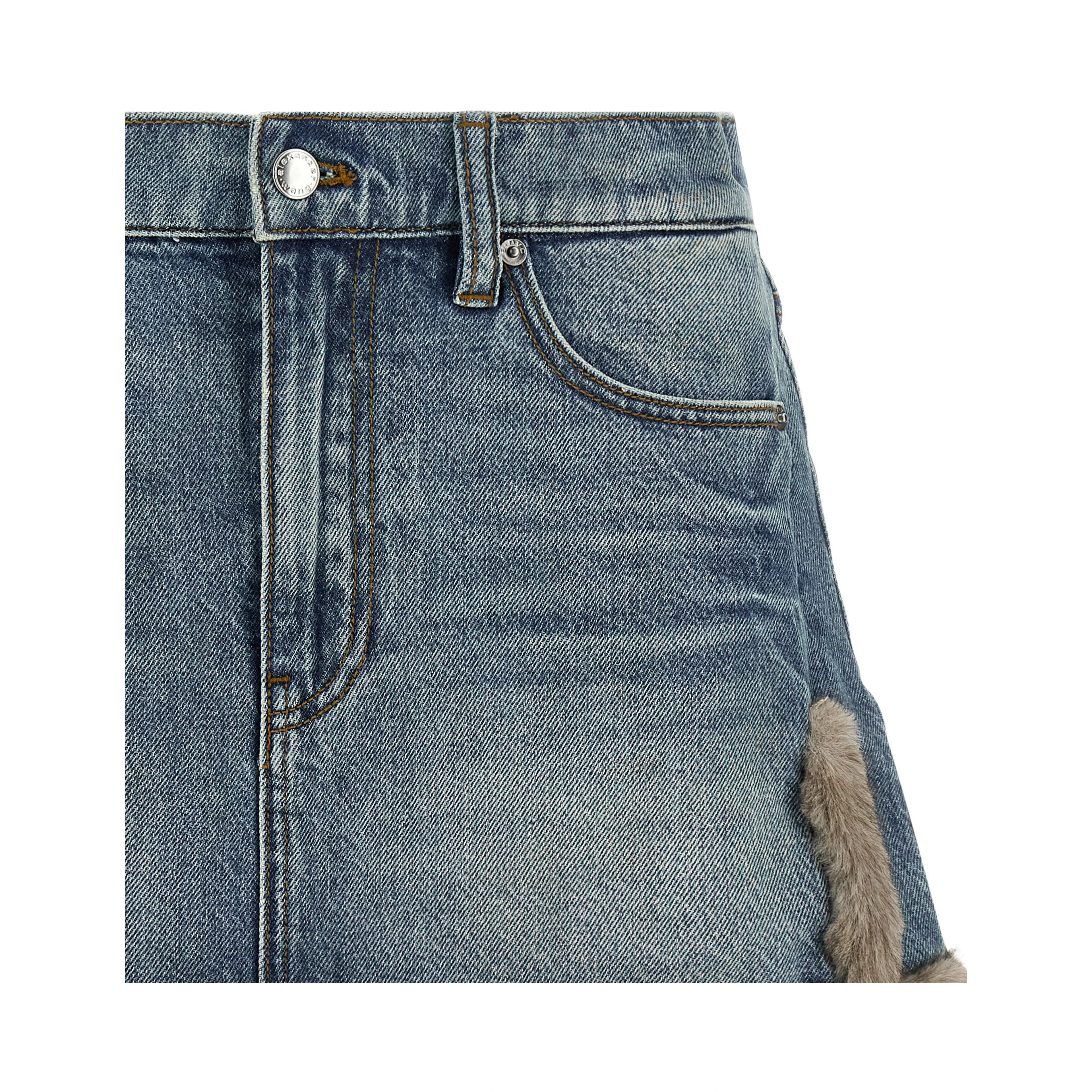 Blue Cotton Long Skirt