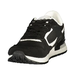 Black Polyester Men's Sneaker