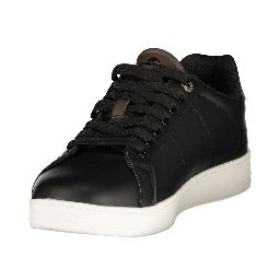 Black Polyurethane Men Sneaker
