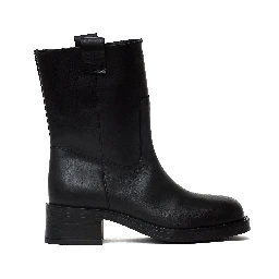 Rajan Black Leather Boots