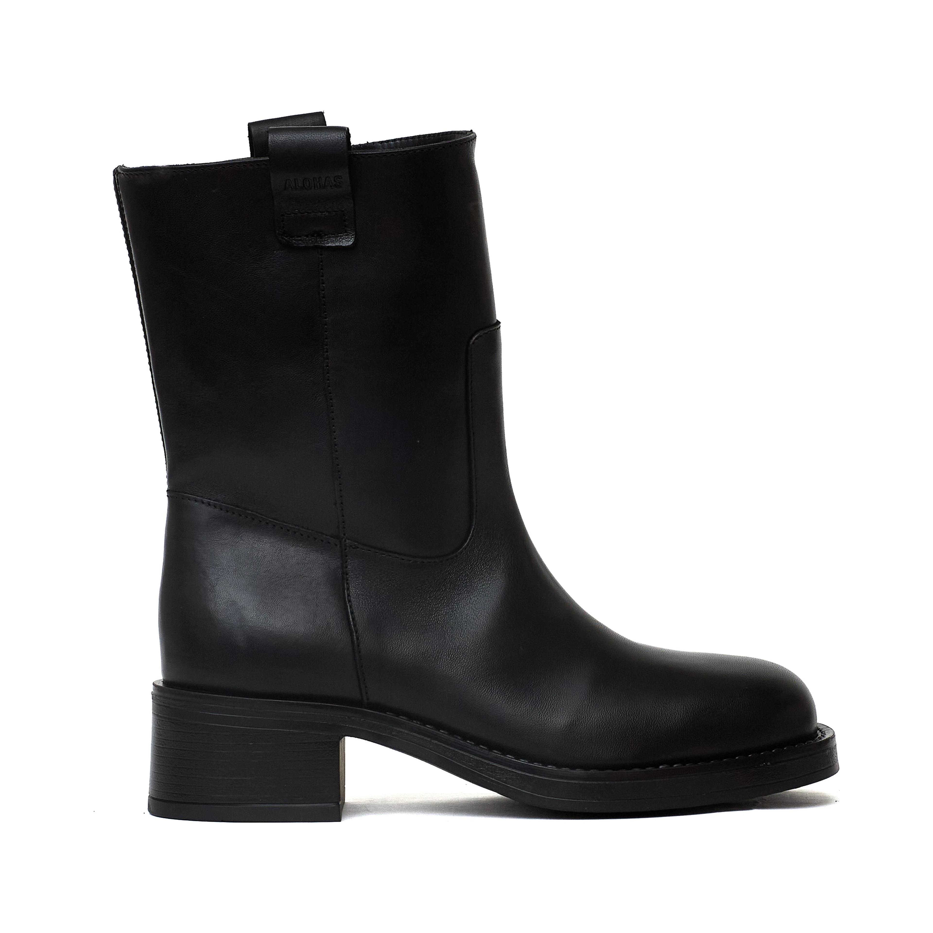 Rajan Black Leather Boots