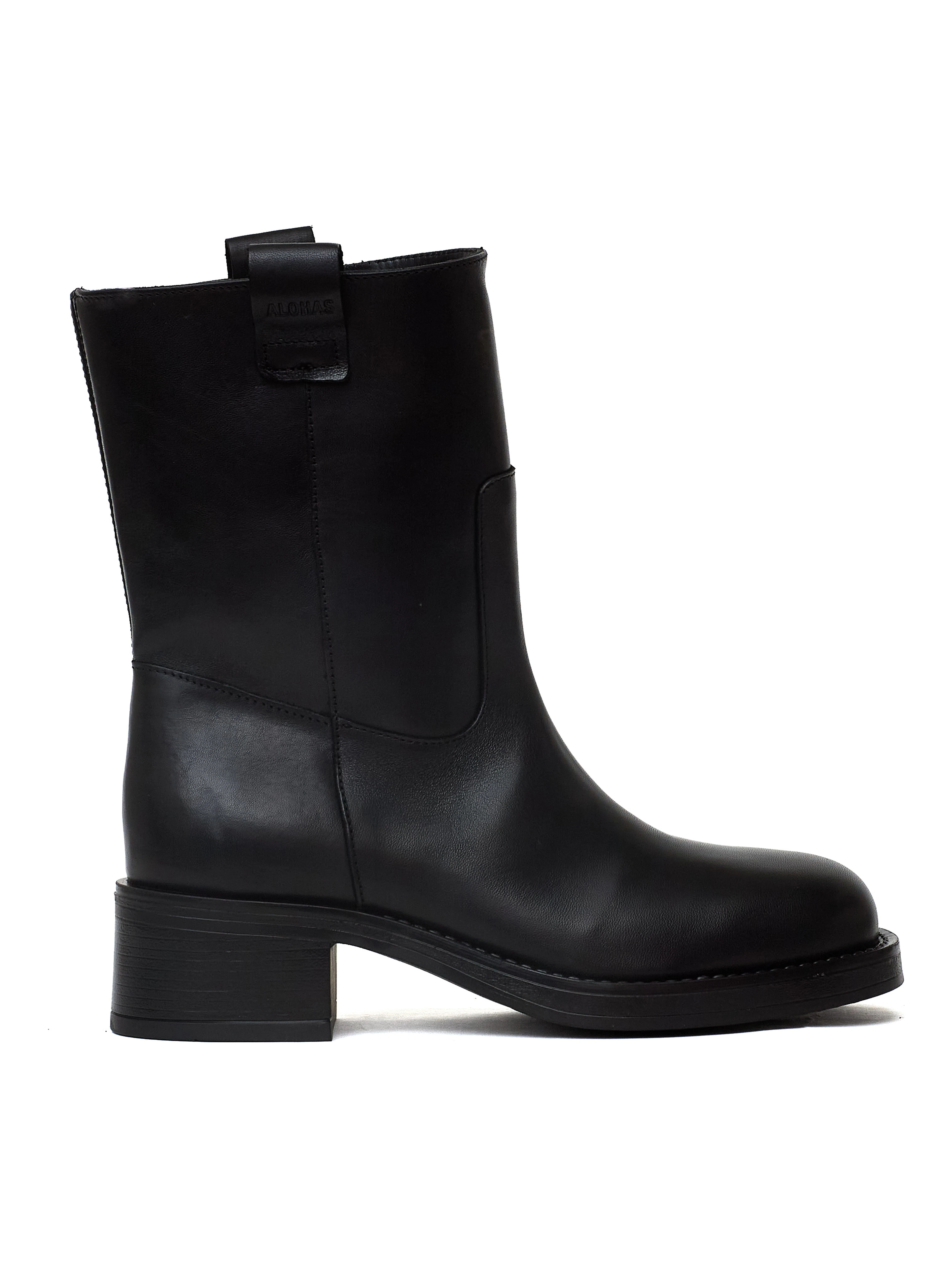 Rajan Black Leather Boots