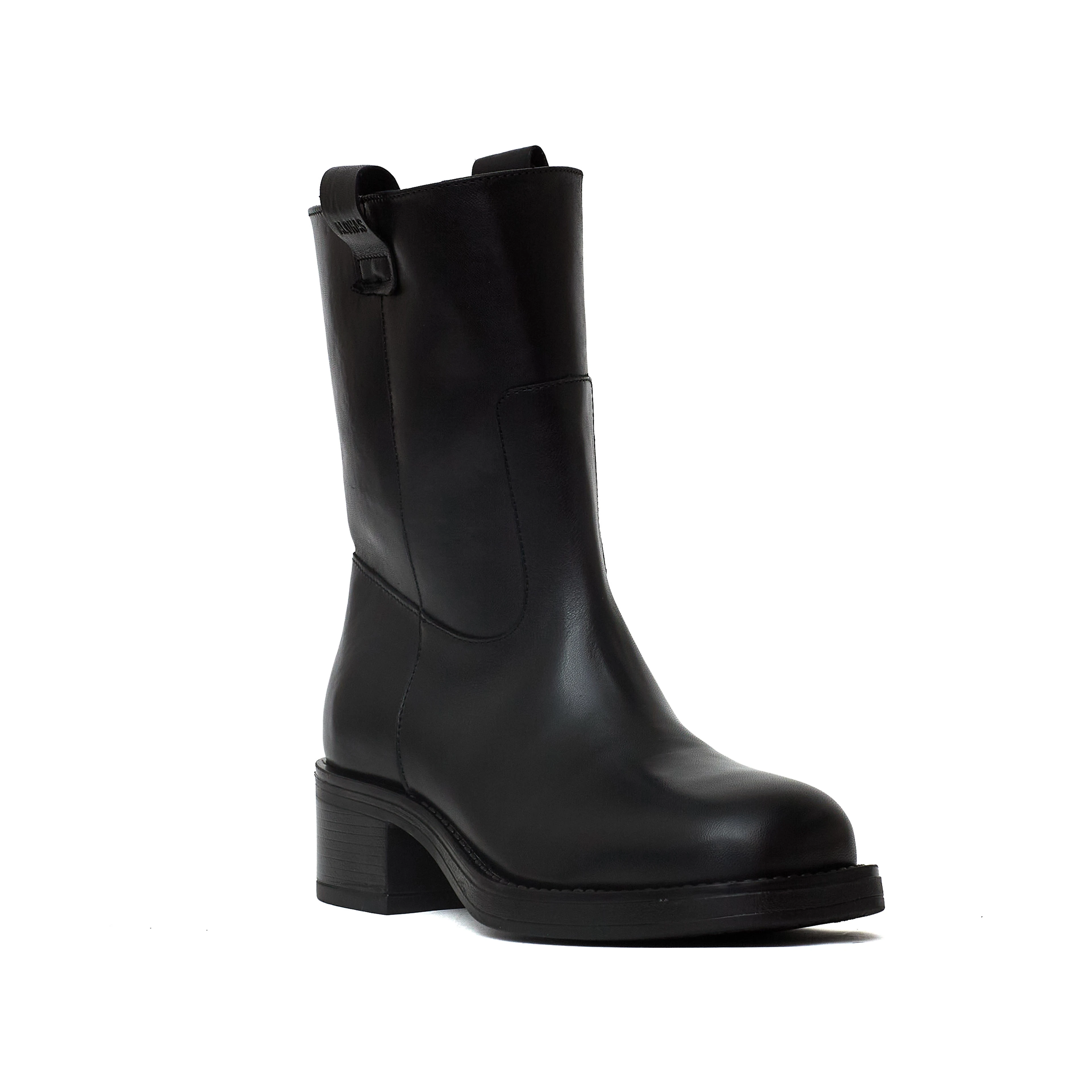 Rajan Black Leather Boots