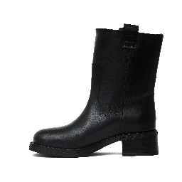Rajan Black Leather Boots