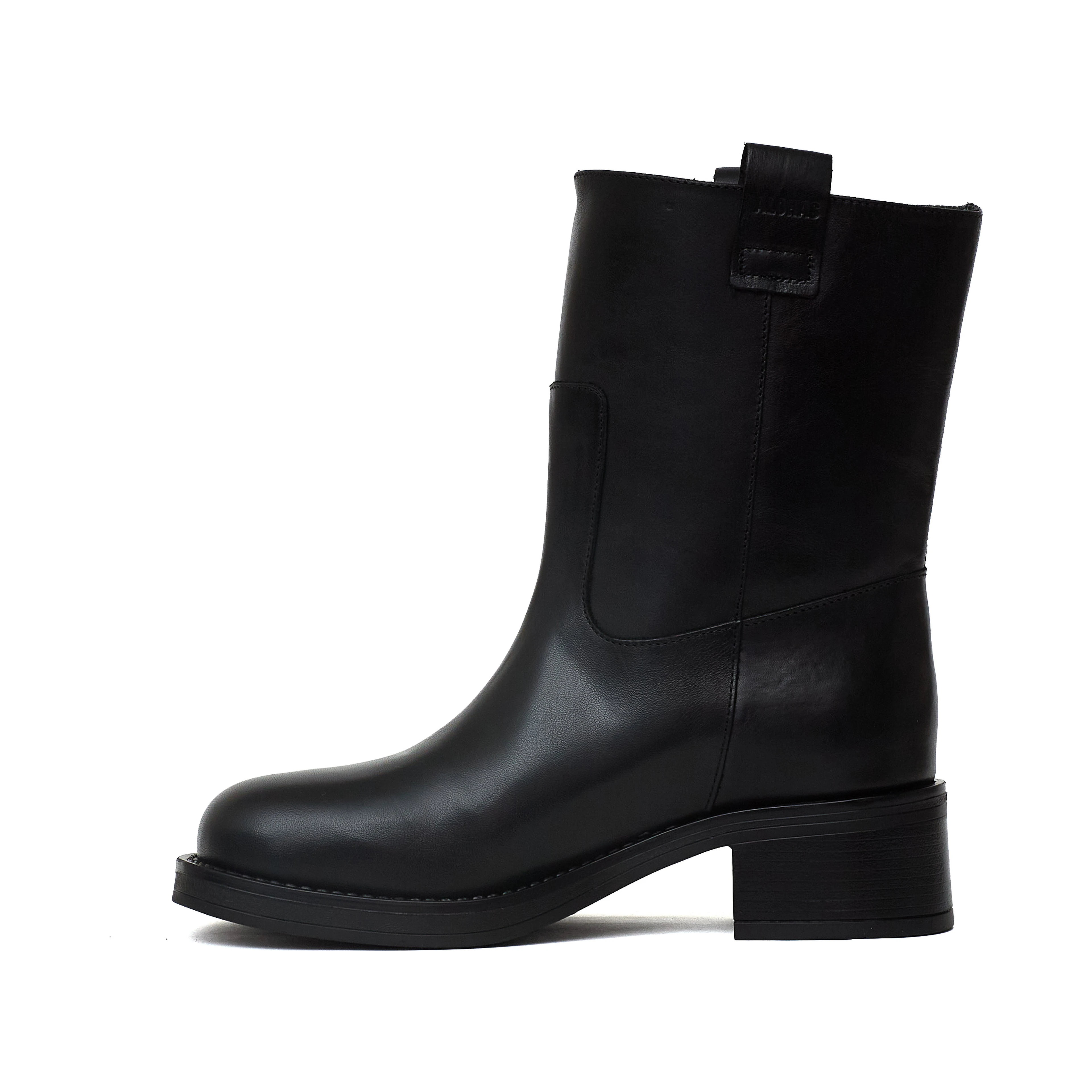 Rajan Black Leather Boots