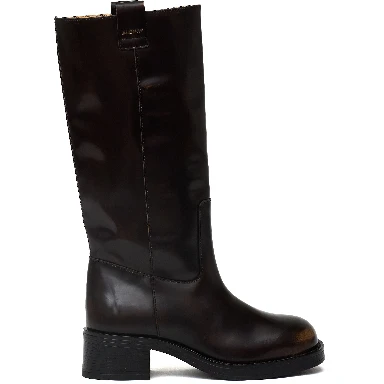 Sajan Vintage Effect Brown Leather Boots