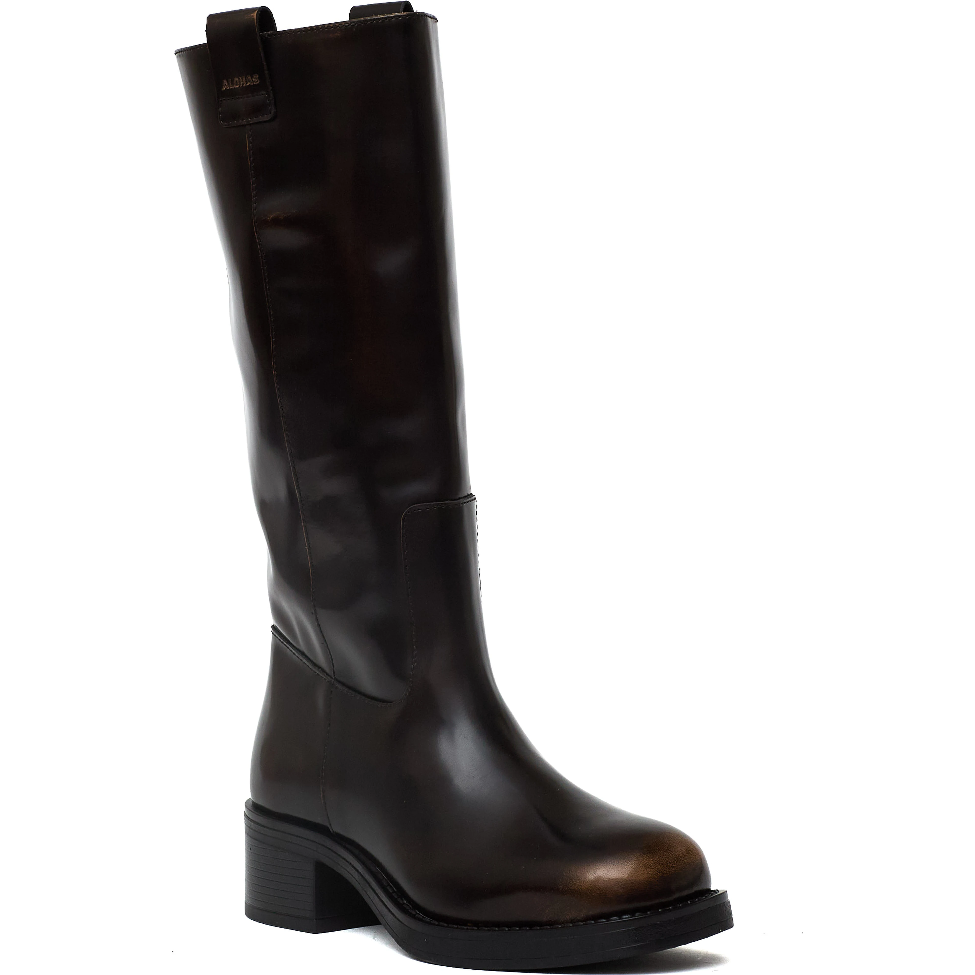 Sajan Vintage Effect Brown Leather Boots