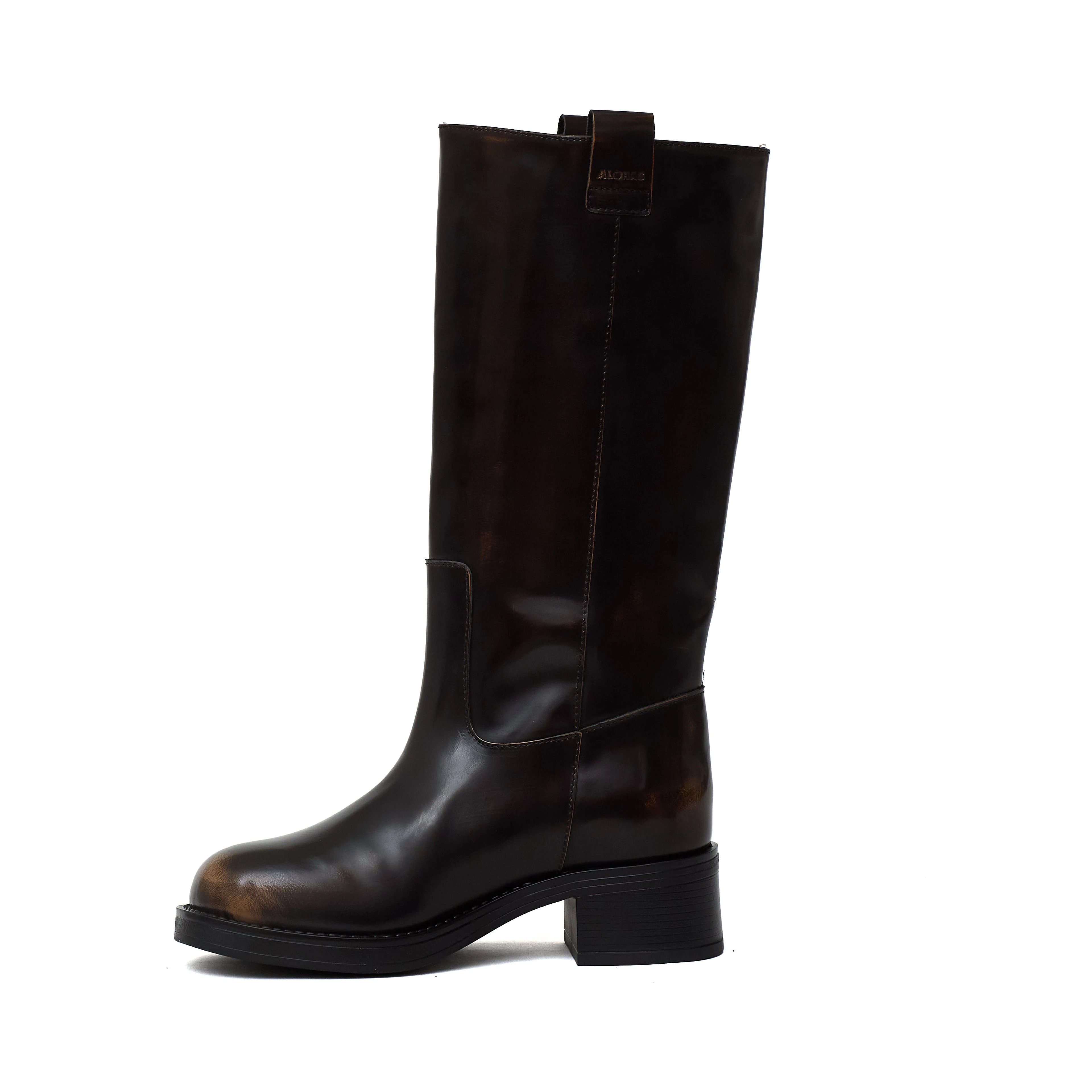 Sajan Vintage Effect Brown Leather Boots